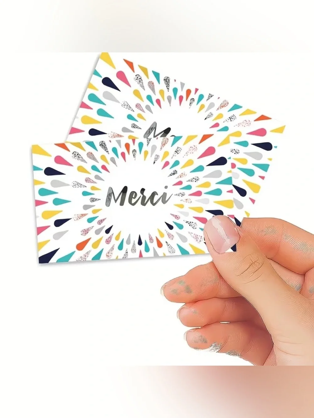 Merci Multicolor Thank You Cards - Pack of 50
